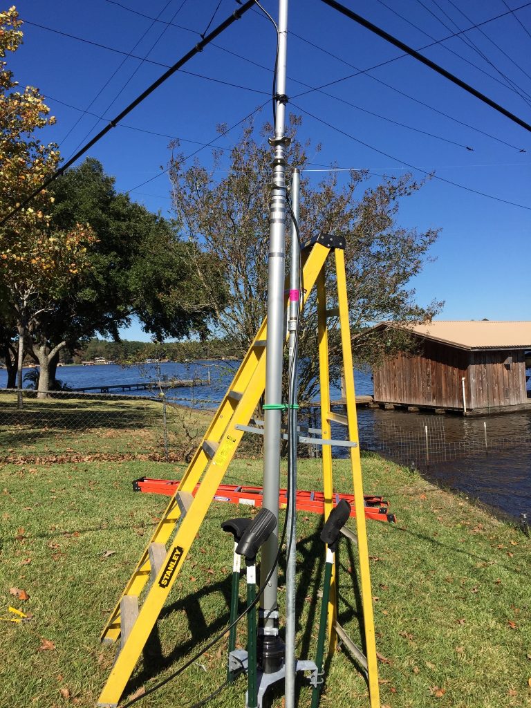 Antenna transferred to mast